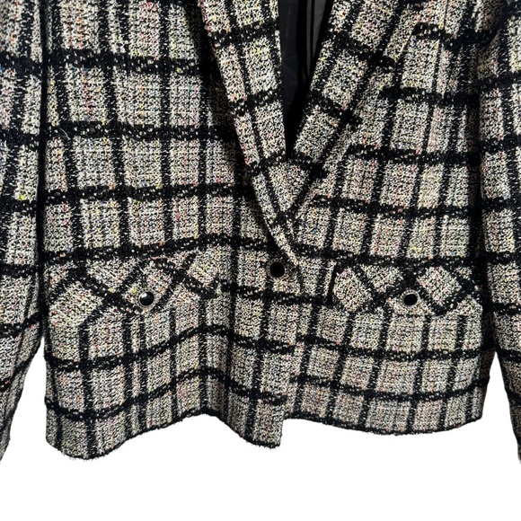 Bagatelle Women's Boxy Fit Blazer Black Confetti Metallic Threading Size Large - Picture 5 of 5